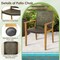 Costway Set of 4 Patio Dining Chairs Outdoor Acacia Wood Rattan Armchairs Garden Balcony